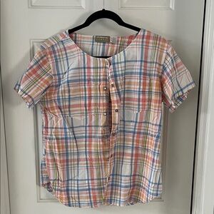 Liz Claiborne Multicolor Plaid Blouse
